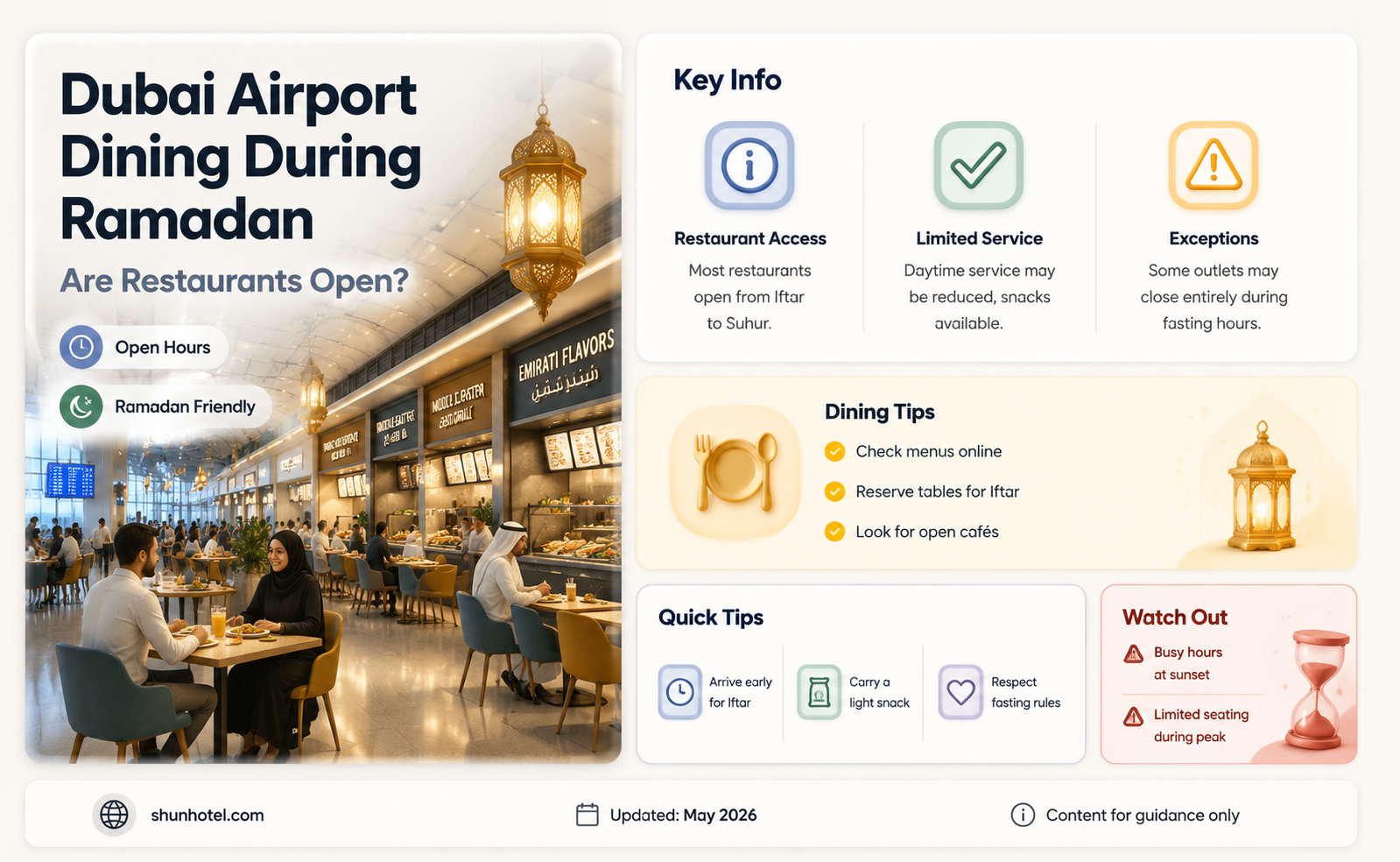 are restaurants open in dubai airport during ramadan
