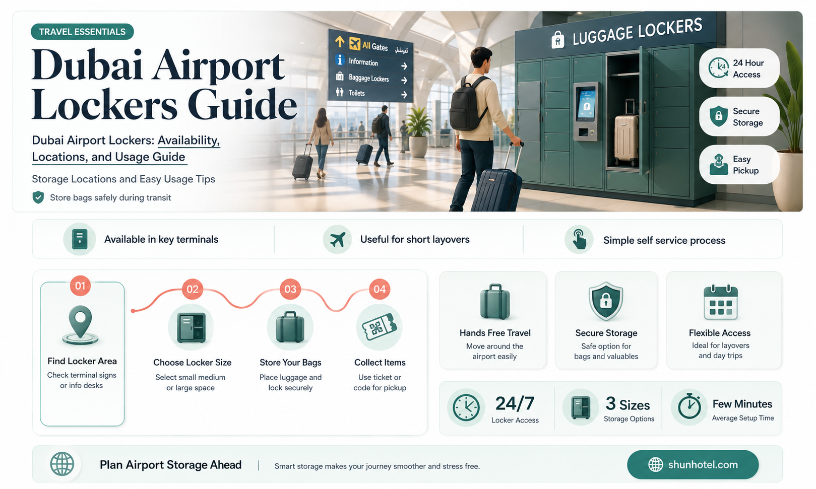 are there lockers in dubai international airport
