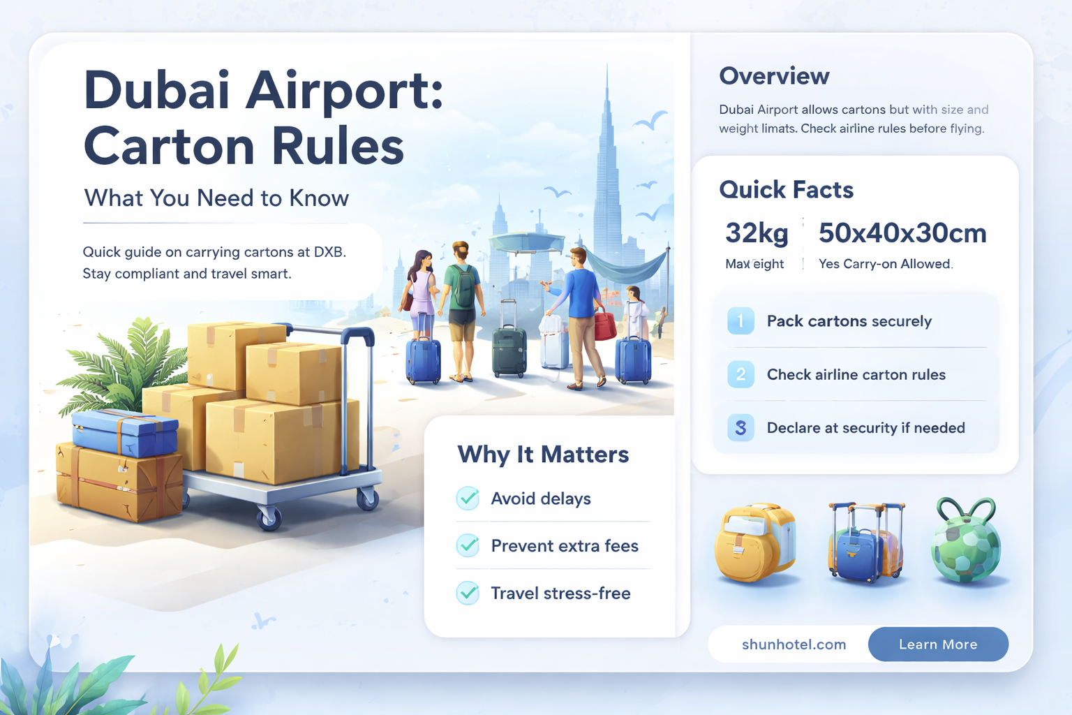 are cartons allowed in dubai airport