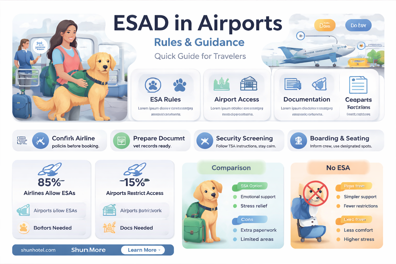 are esa dogs allowed in airports