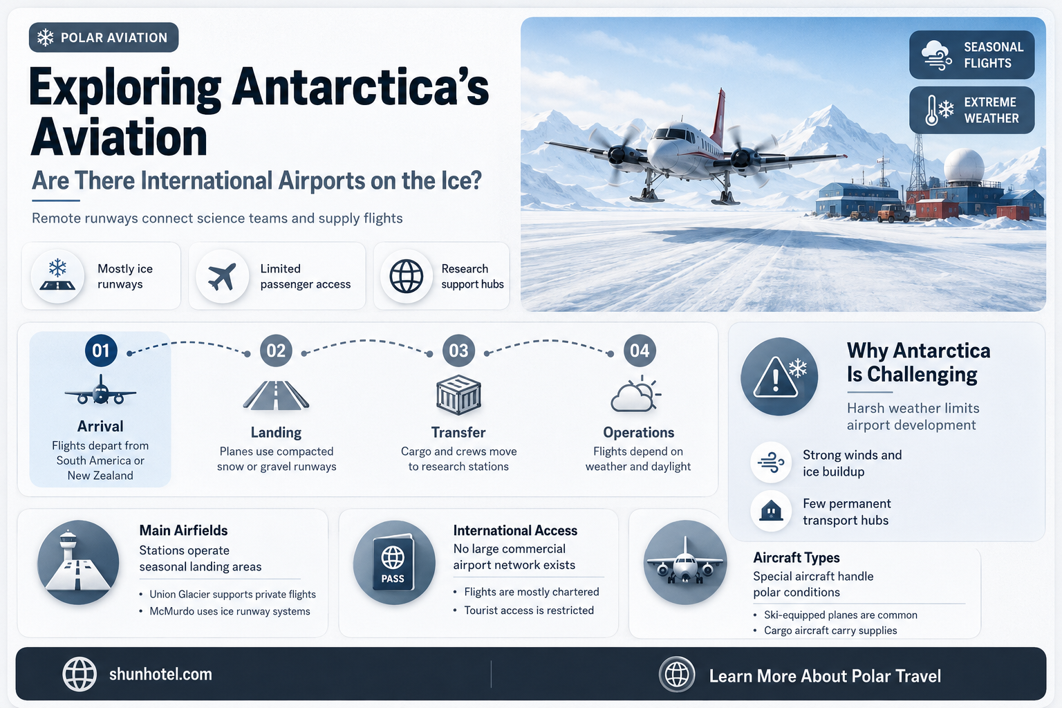 are there any international airports in antarctica