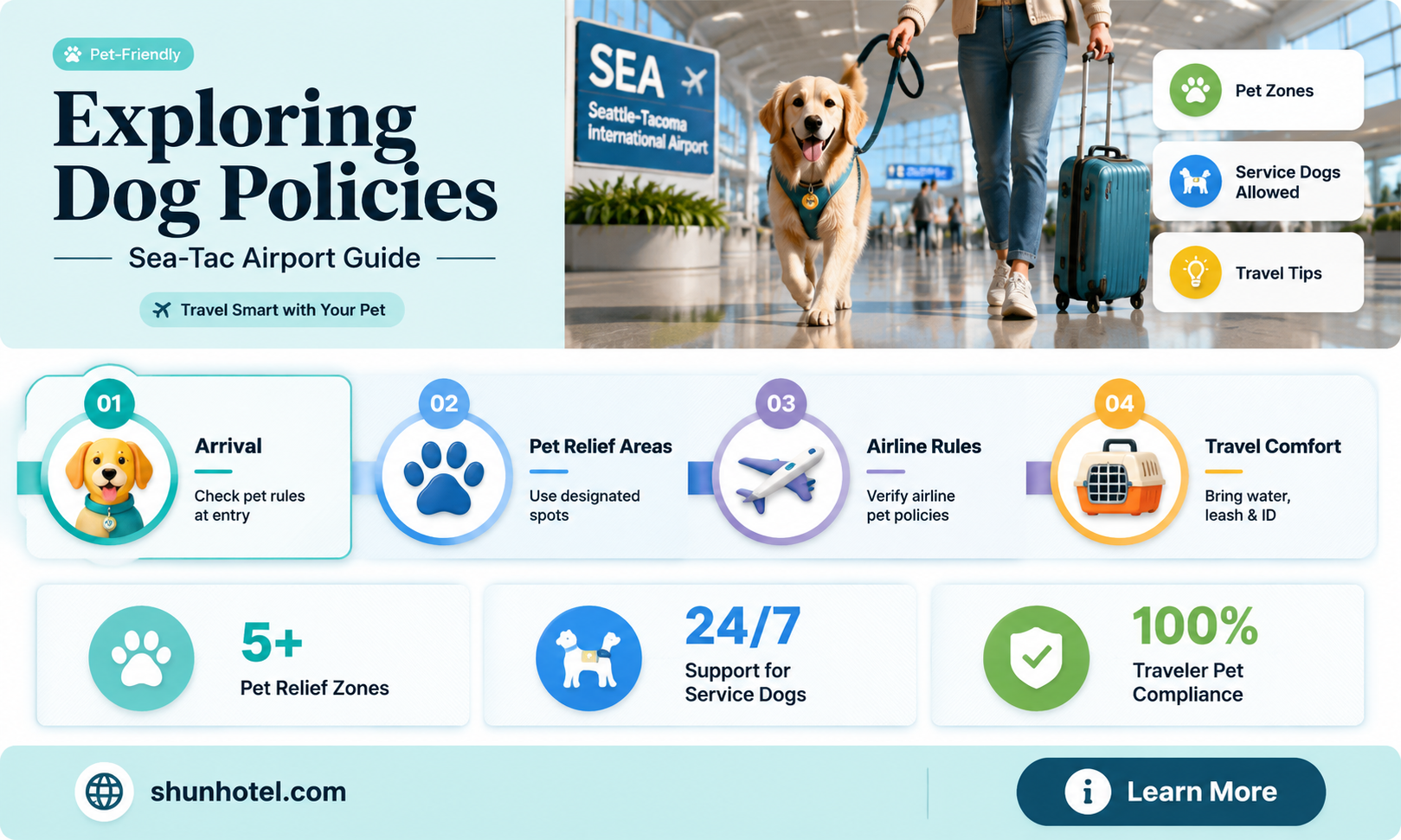 are dogs allowed in seatac airport