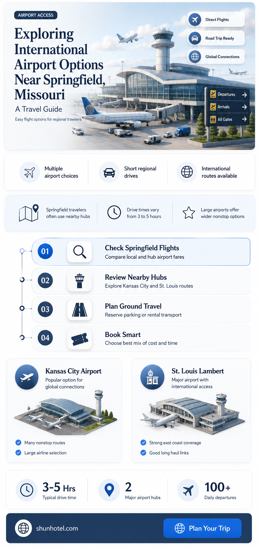 are there any international airports near springfield mo