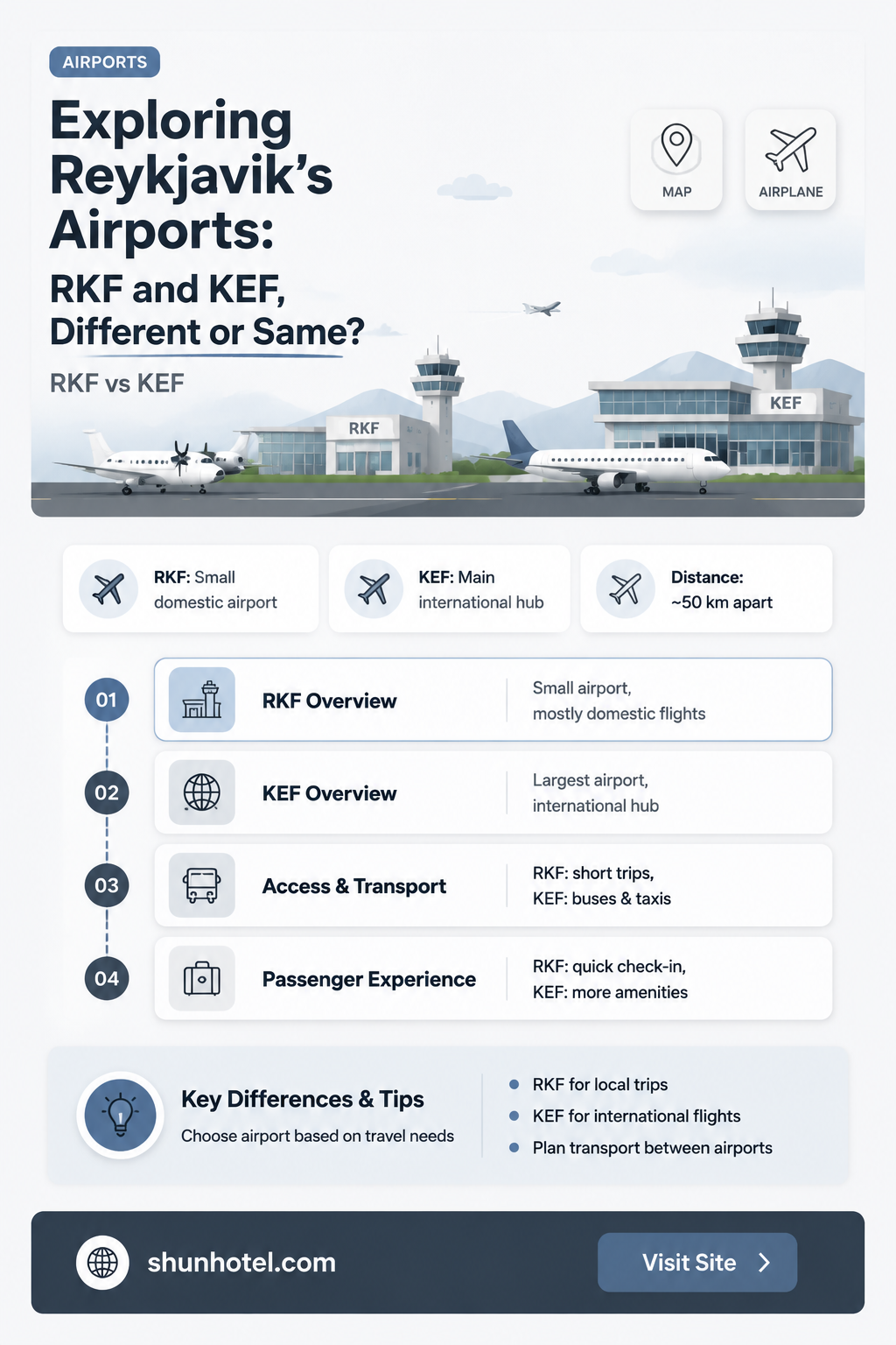 are rkv and kef different airports