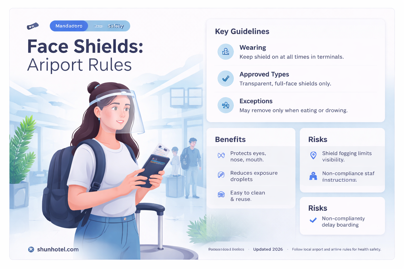 are face shields allowed in airports
