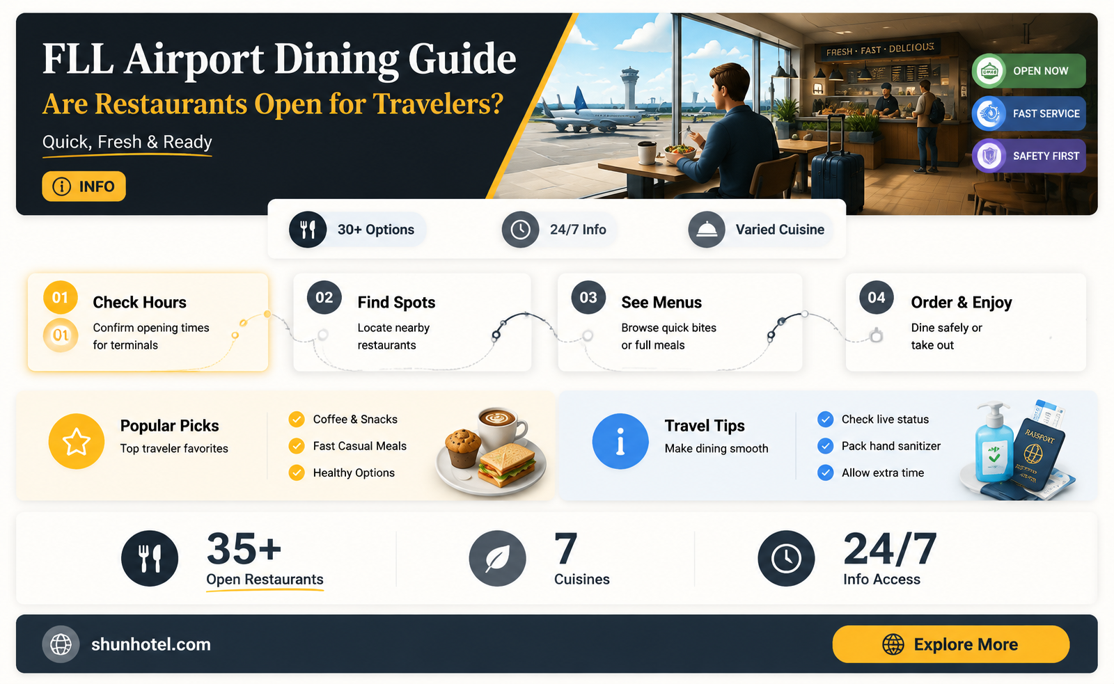 are restaurants open at fll airport