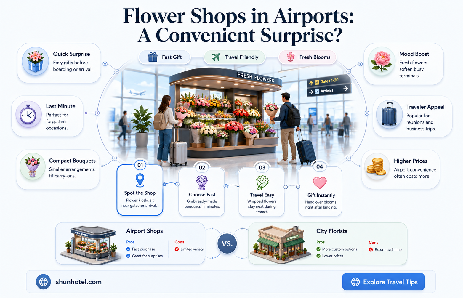 are there flower shops in airports