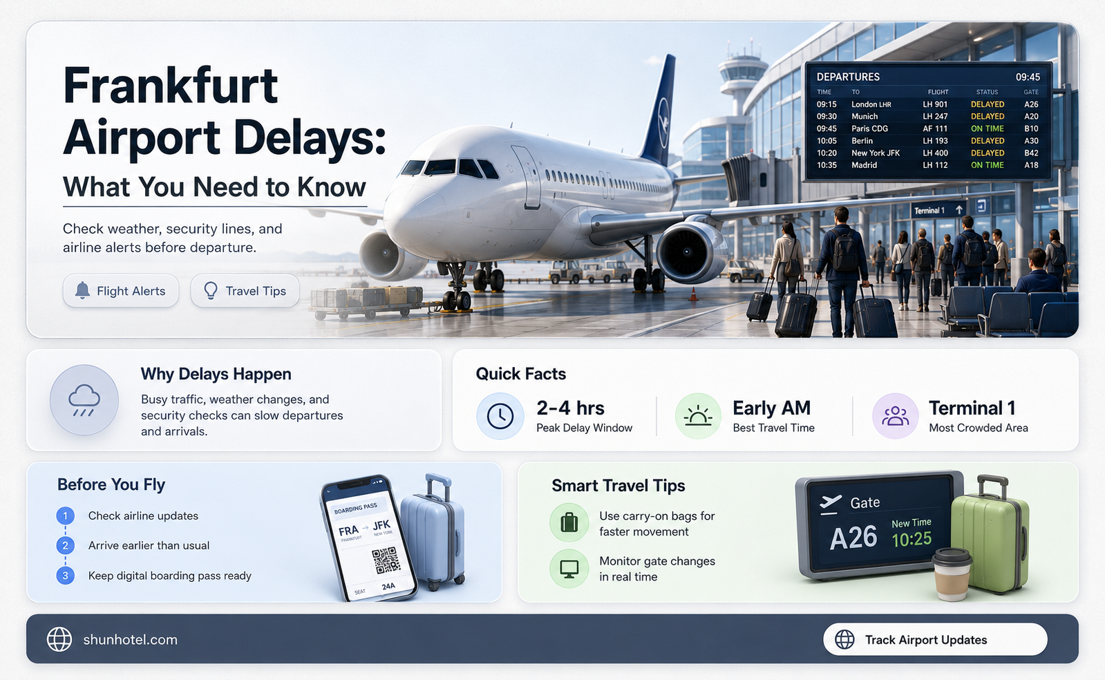 are there delays at frankfurt airport