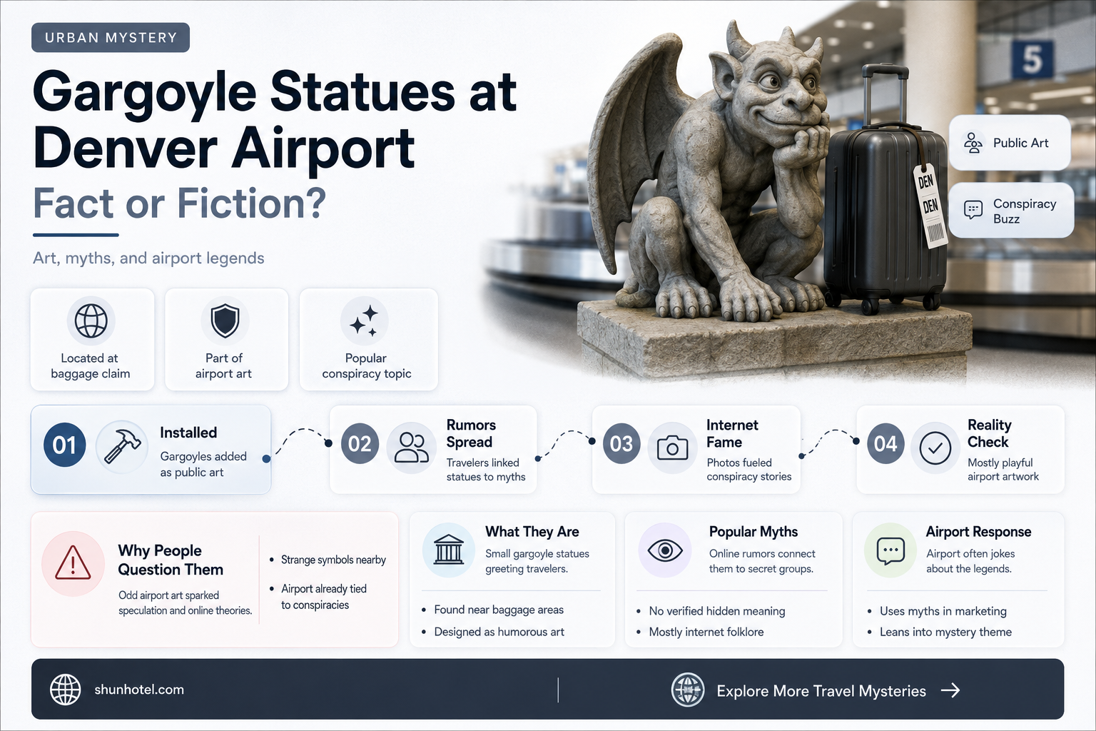 are there any gargoyle statues at the denver international airport