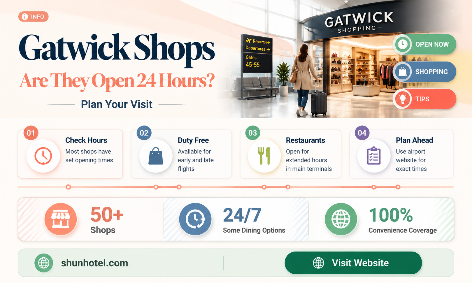 are shops open 24 hours at gatwick airport