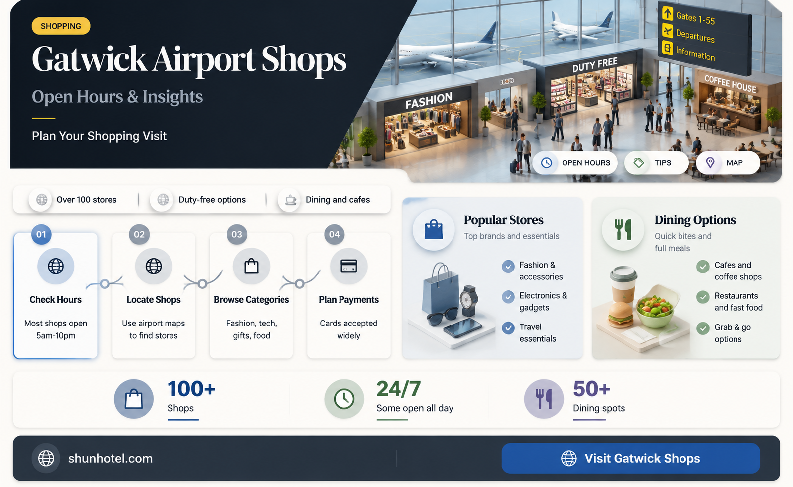 are shops open at gatwick airport