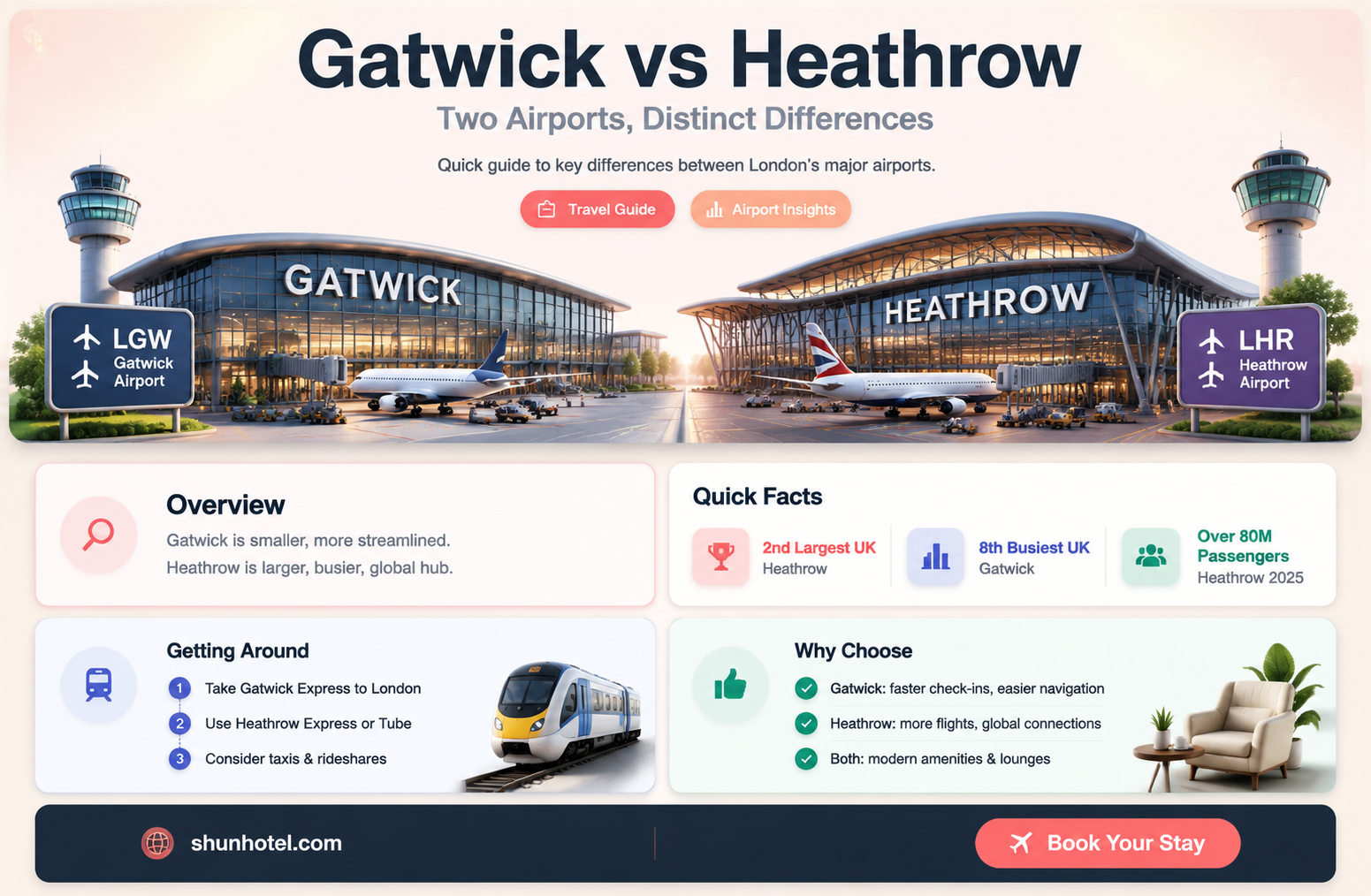 are gatwick and heathrow different airports