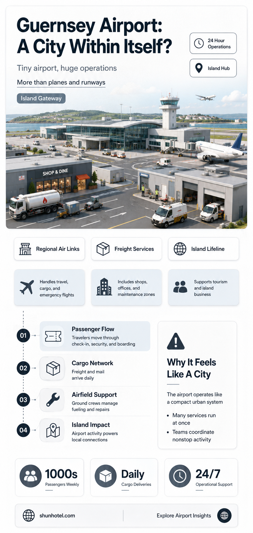 are there cities in guernsey airport