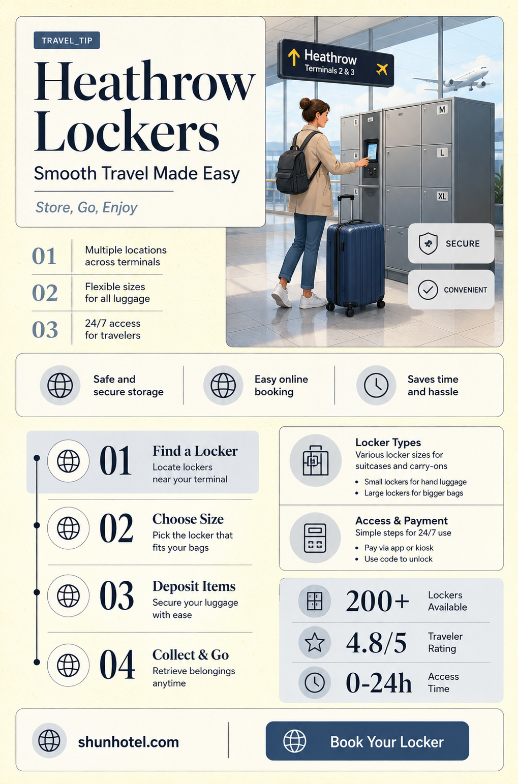 are there lockers at heathrow airport