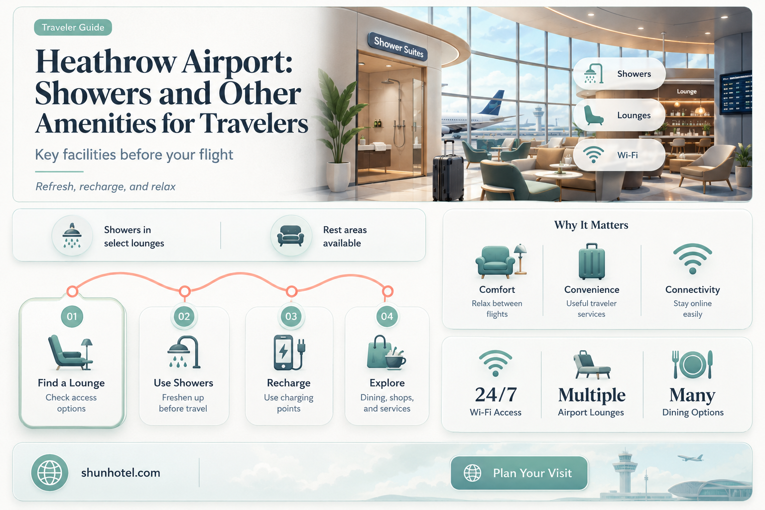 are there showers at heathrow airport
