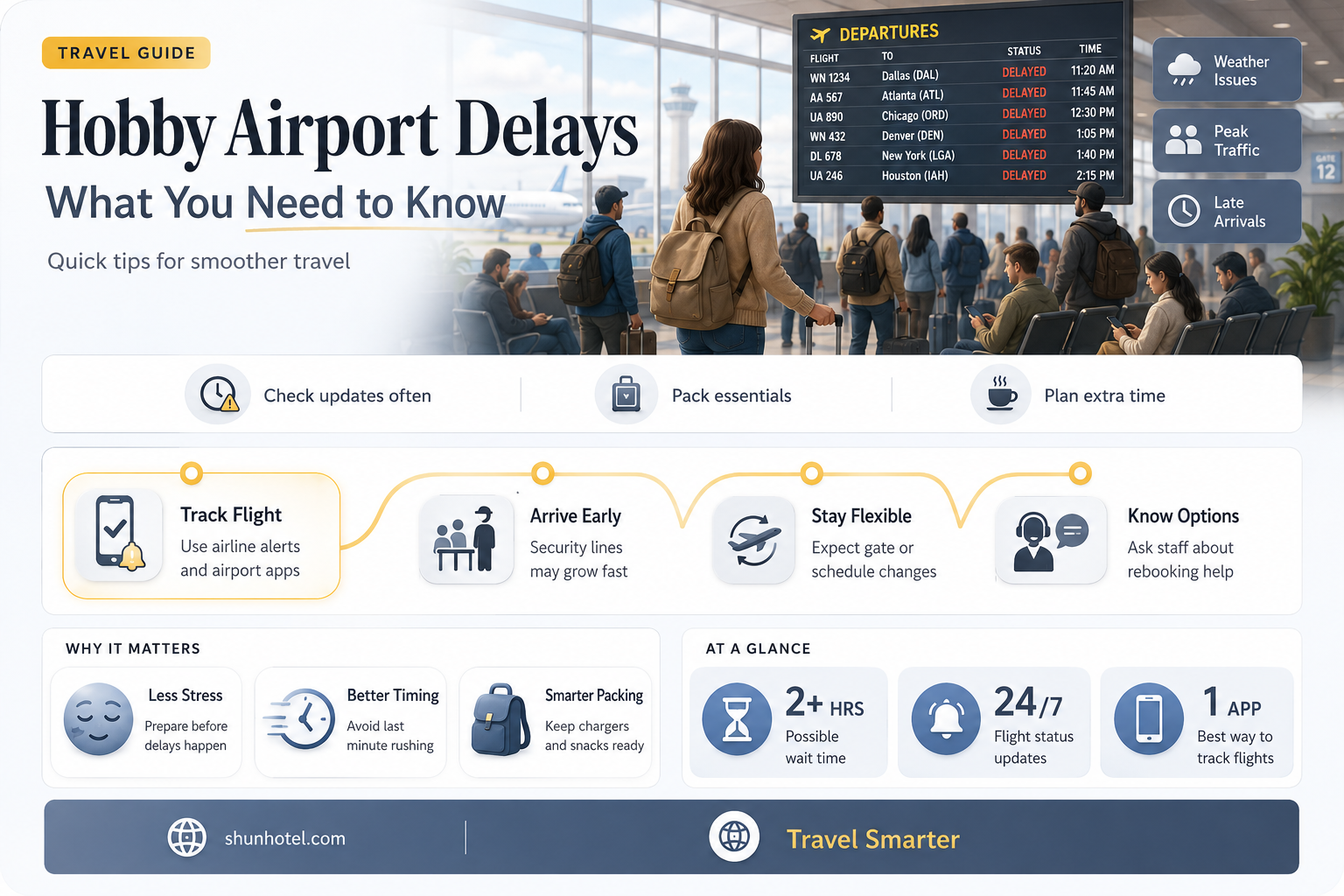 are there delays at hobby airport