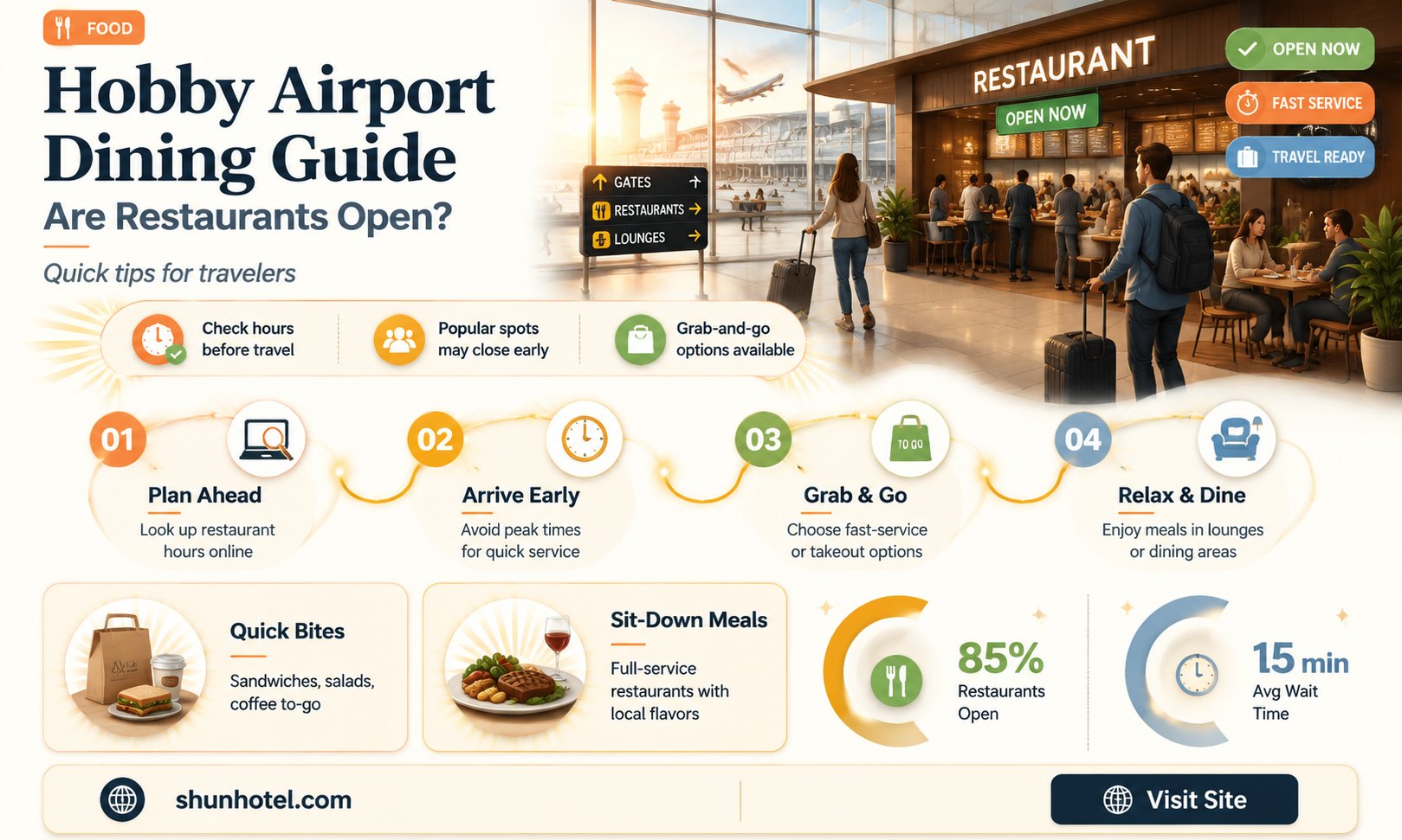 are restaurants open at hobby airport