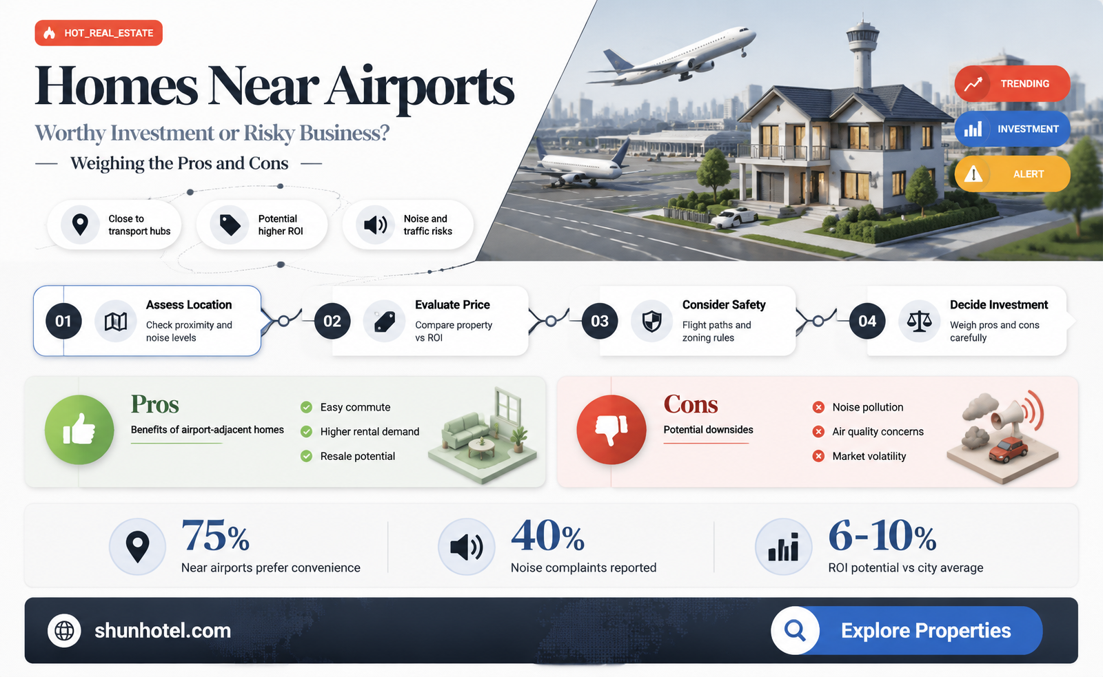 are homes new airports good investments