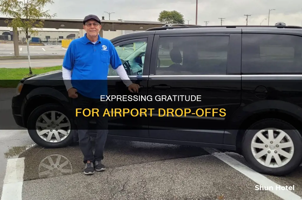 how can say thanks for the airport drop off
