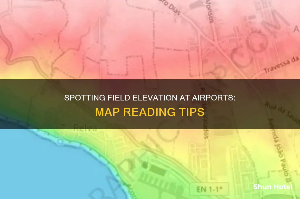 how can you tell field elecation at airport on map