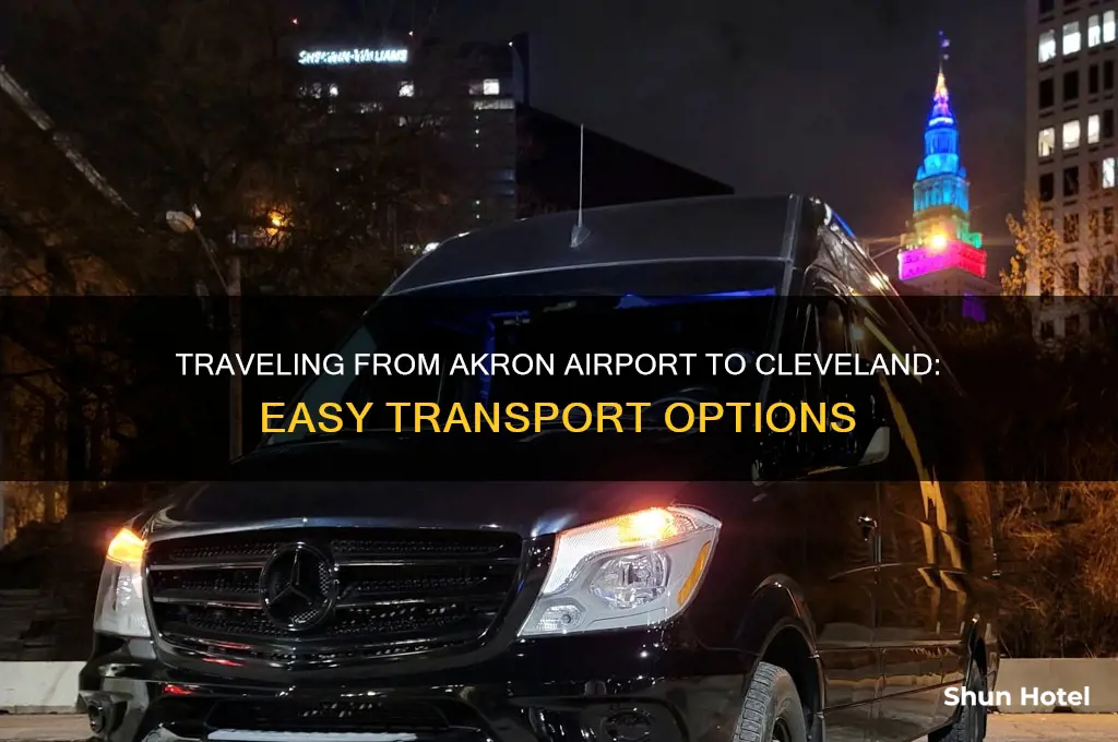 how do i get from akron airport to cleveland