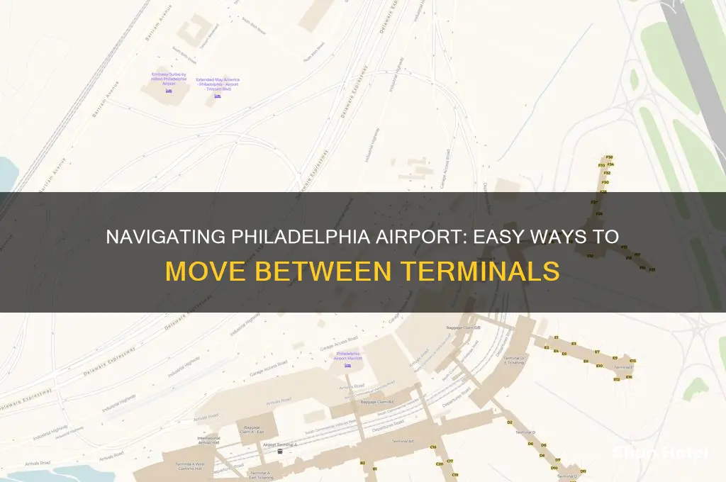 how do you get between terminals at philadelphia airport