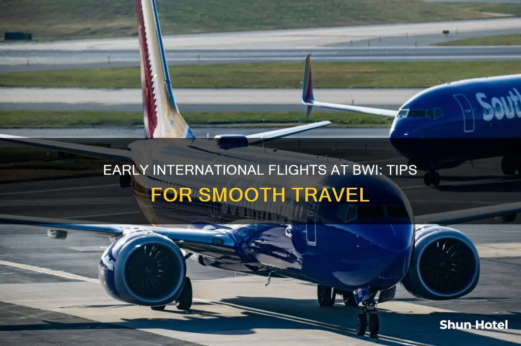 how early airport international flight bwi
