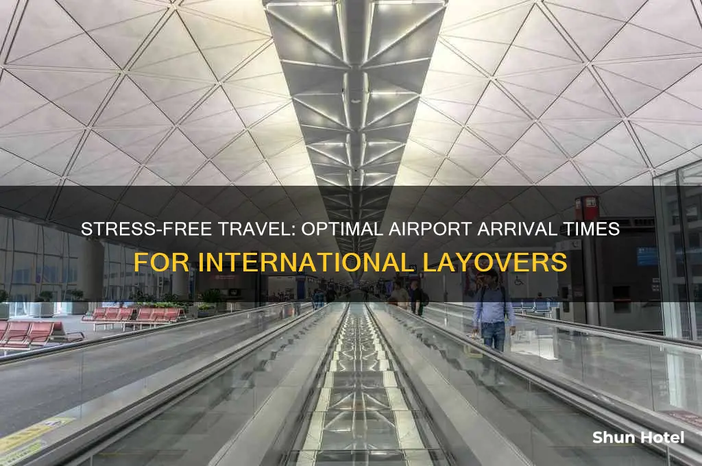 how early arrive airport international flight with layover