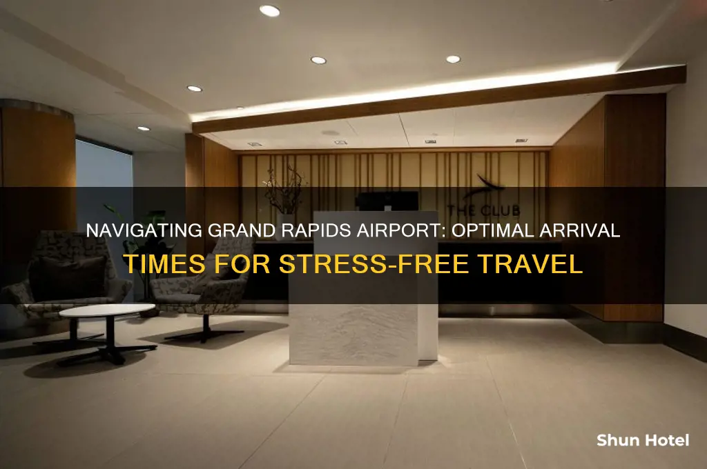 how early should i get to the airport grand rapids