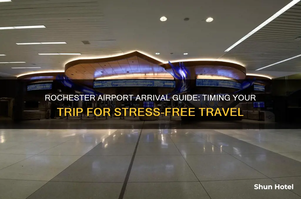 how early should i get to the rochester airport