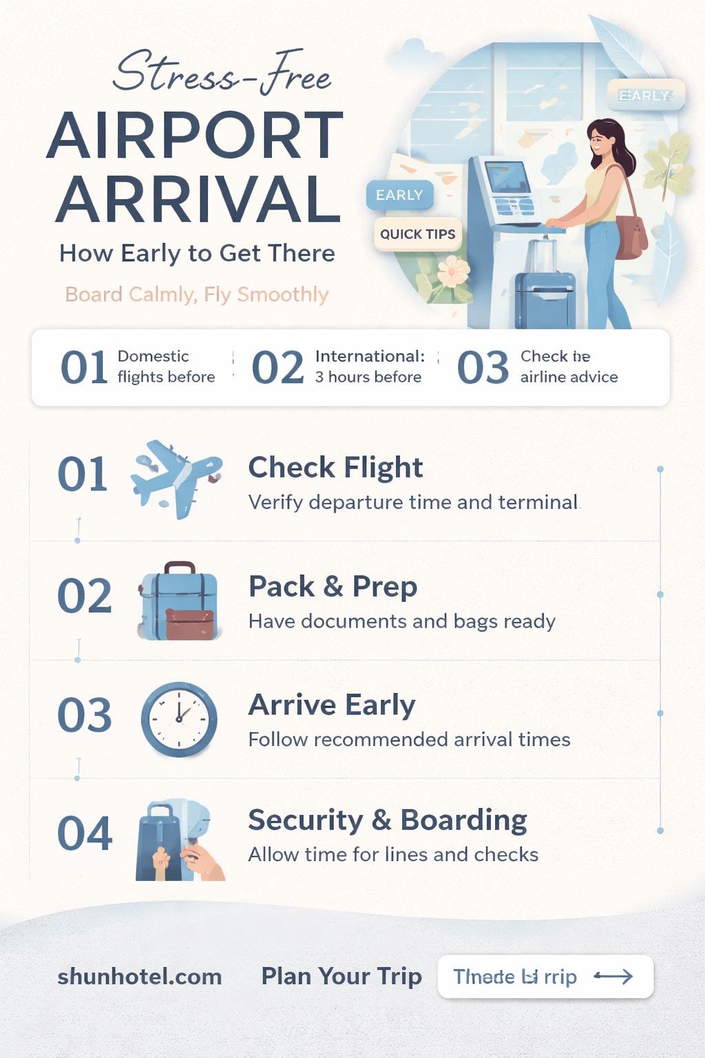 are early before boarding should you get to airport