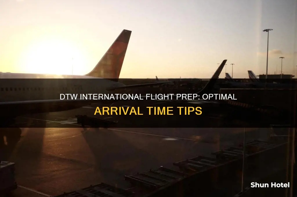 how early to be at dtw airport for international flight