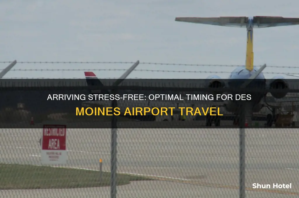 how early to get to des moines airport