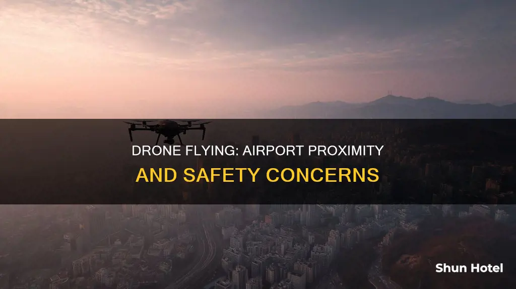 how far away from airport can you fly a drone