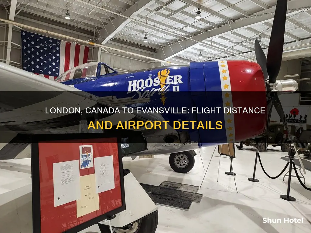 how far from london canada to evansville airport