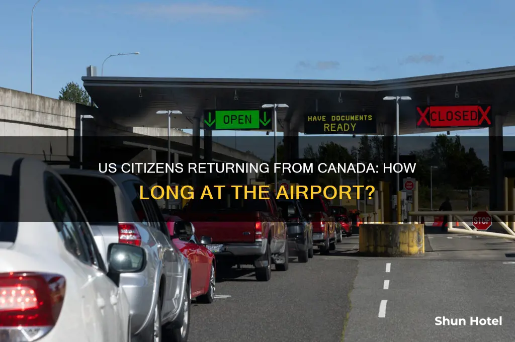 how long in airport for us citizen coming from canada