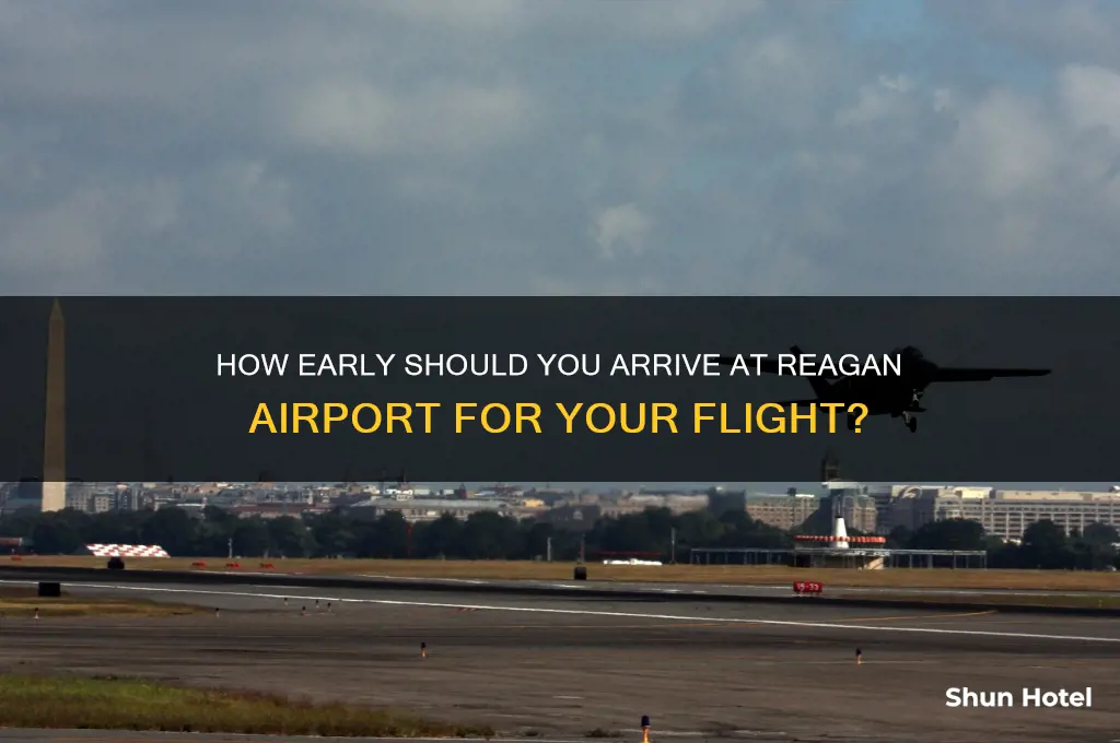 how long to get to airport before flight regan