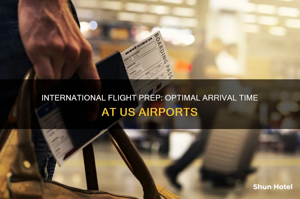 how long to get to usa airport before international flight
