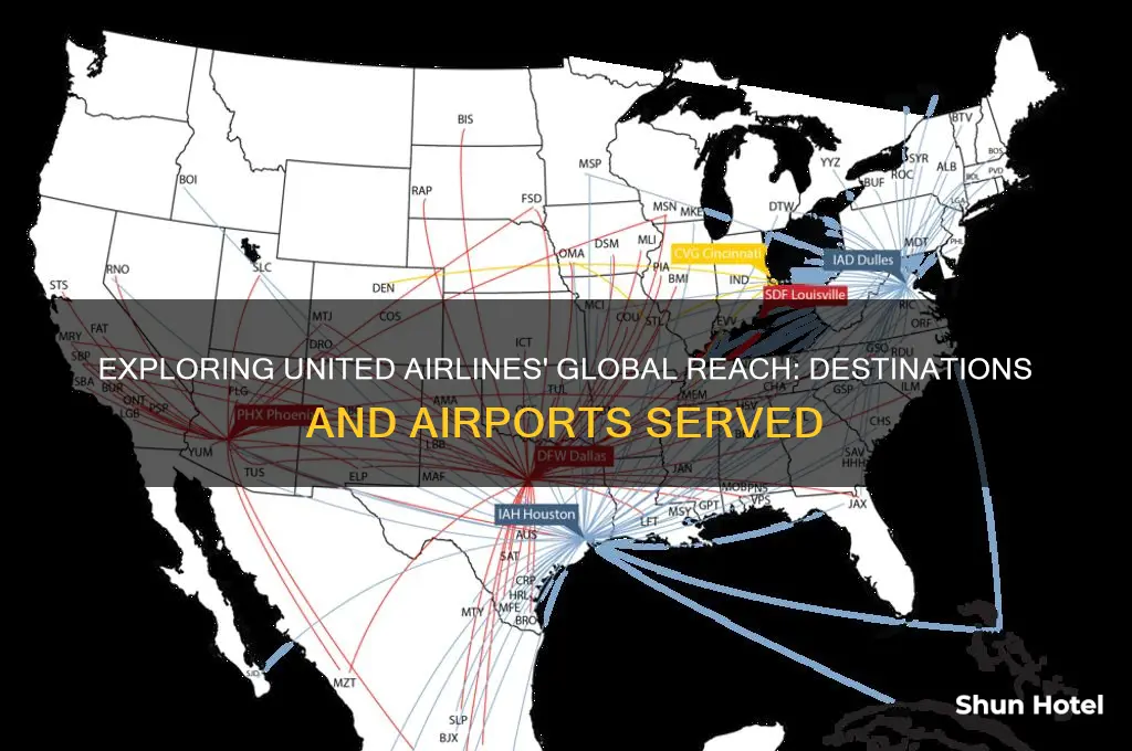 how many airports does united fly to