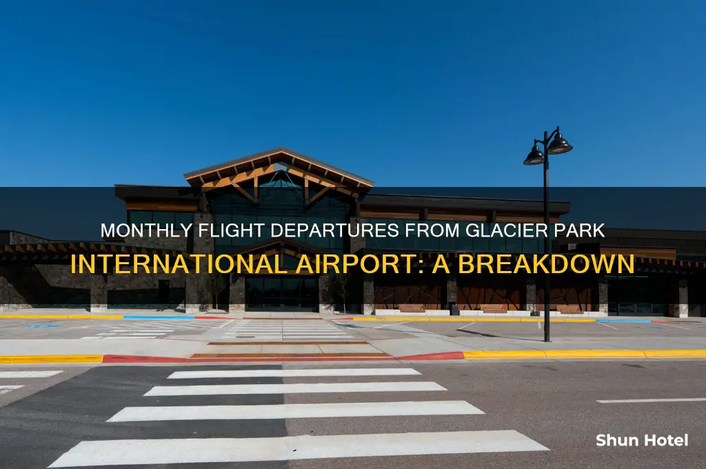 how many flights depart glacier park international airport per month