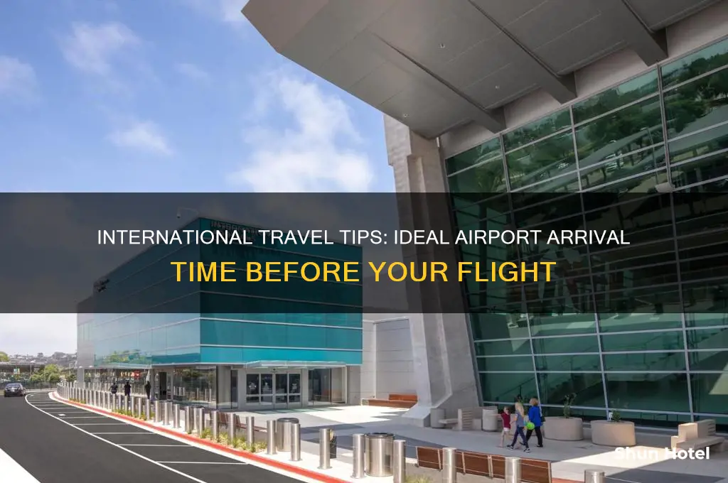 how many hours at airport before international