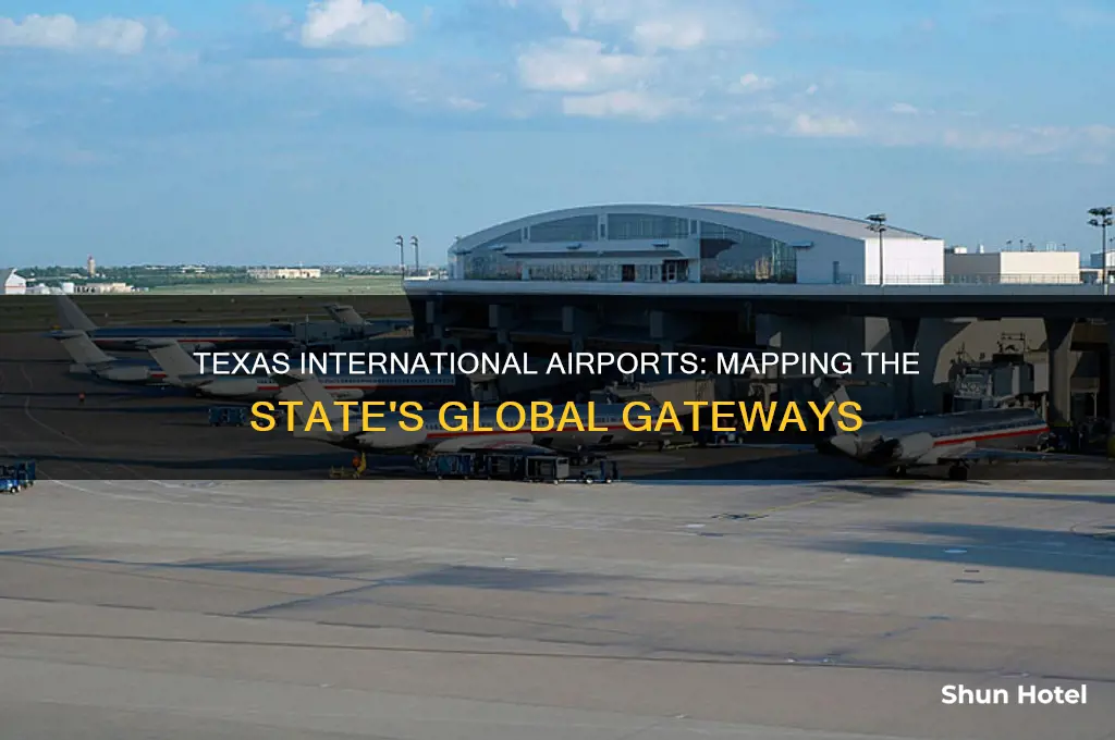 how many international airports in texas map