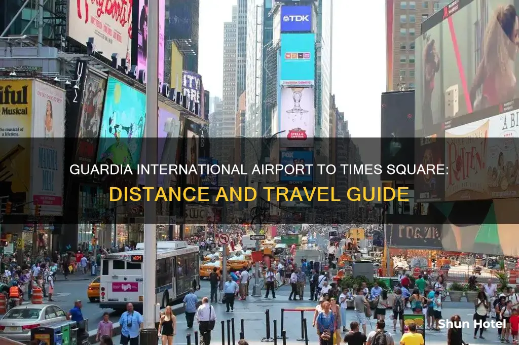 how many miles from guardia international airport to times square
