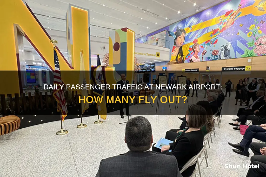 how many people fly out of newark airport each day