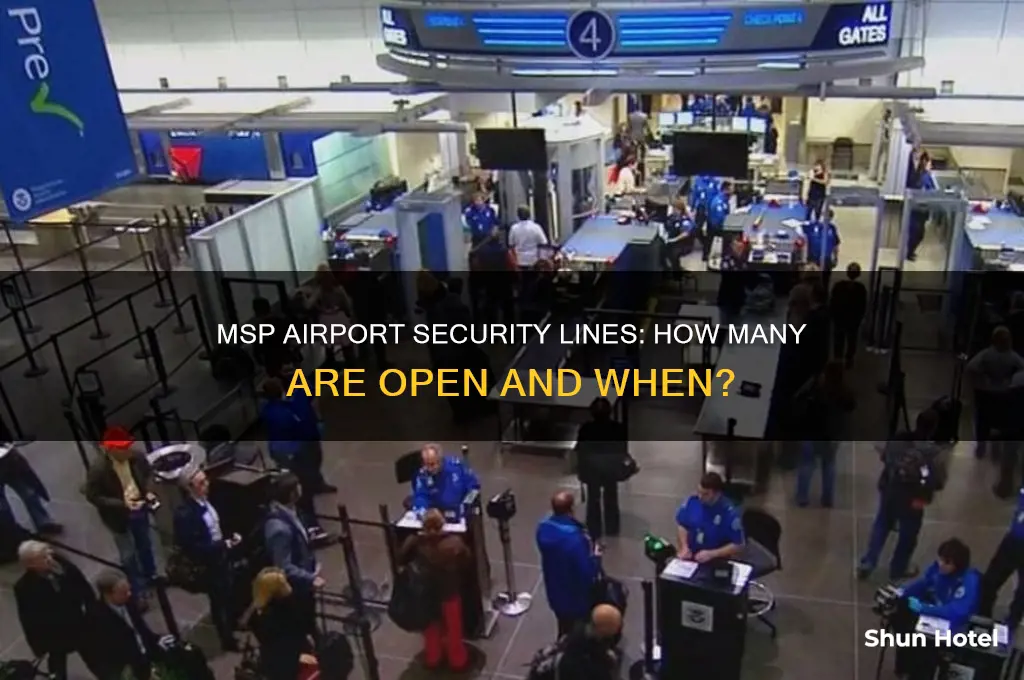 how many security lines are open at msp airport
