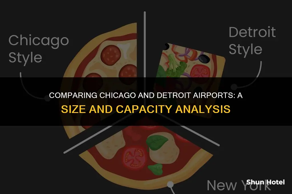 how much bigger is the chicago airport compared to detroit