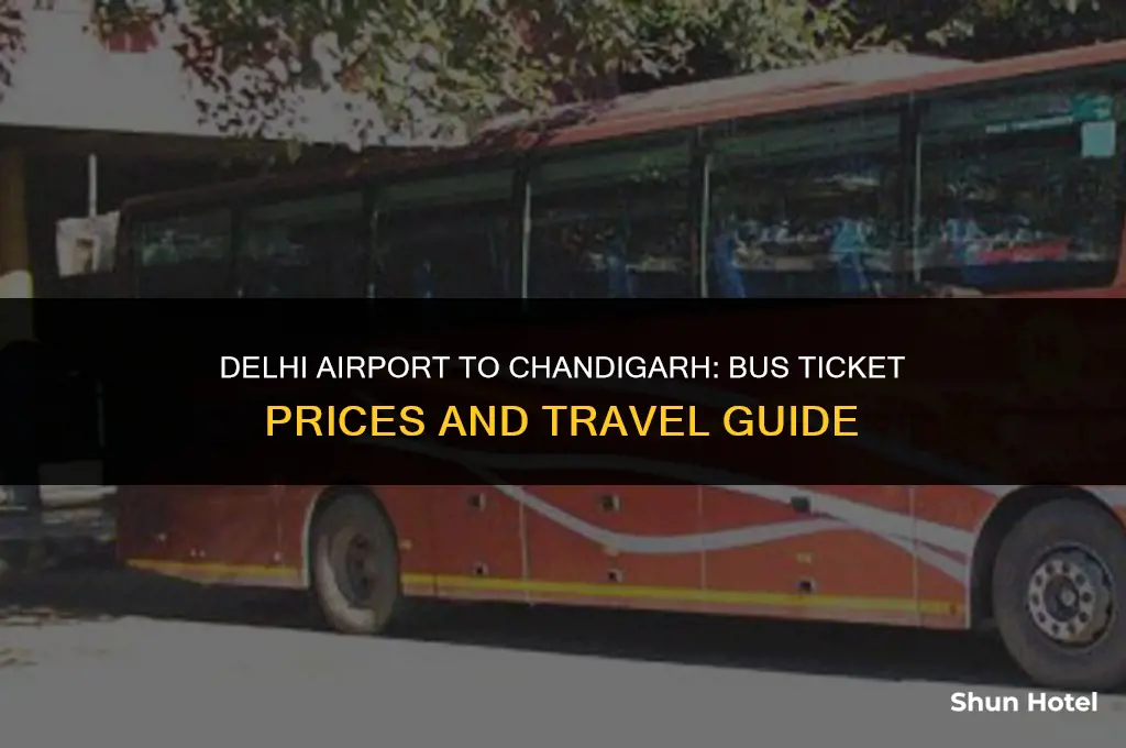 how much bus ticket from dehli airport to chandigarh