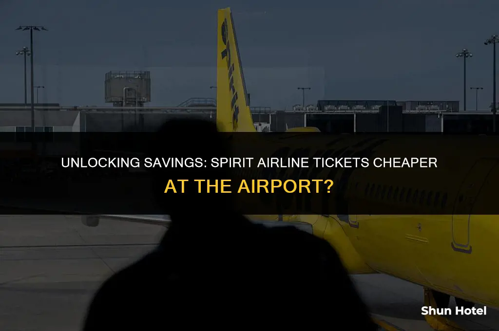 how much cheaper are spirit airline tickets at the airport