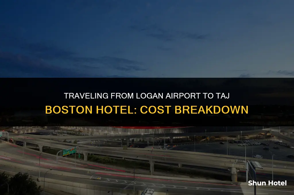 how much cost from logan airport to taj boston hotel