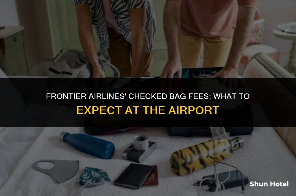 how much do checked bags on frontier cost at airport